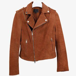 Intermix Brown Suede Moto Biker Jacket